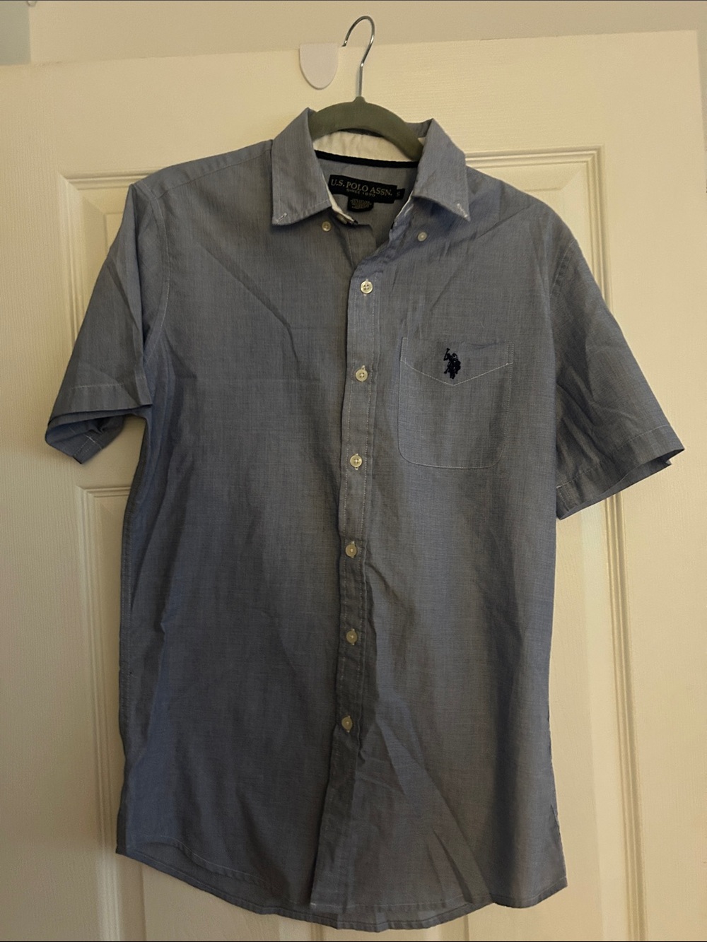 U.S. Polo Assn. Short Sleeve Button-Down Shirt - Blue